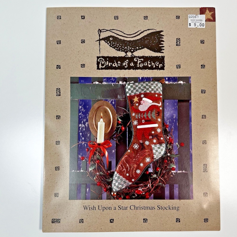 Birds of a Feather Wish Upon a Star Christmas Stocking Cross Stitch Chart HOL204